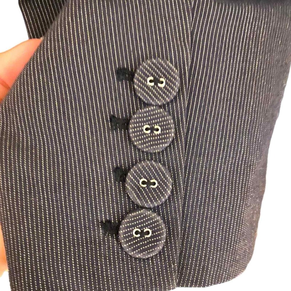 LANE BRYANT black pinstripe 3/4 sleeve two-button blazer - women's 16 EUC - Picture 7 of 7